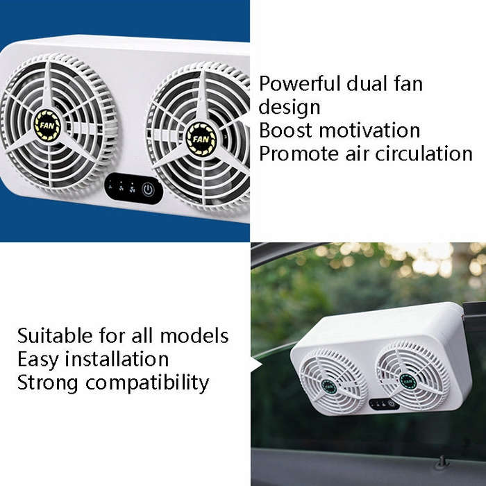 USB Interface Car Cooling Device Car Exhaust Air Circulation Exhaust Fan Car Changing Fan(White)