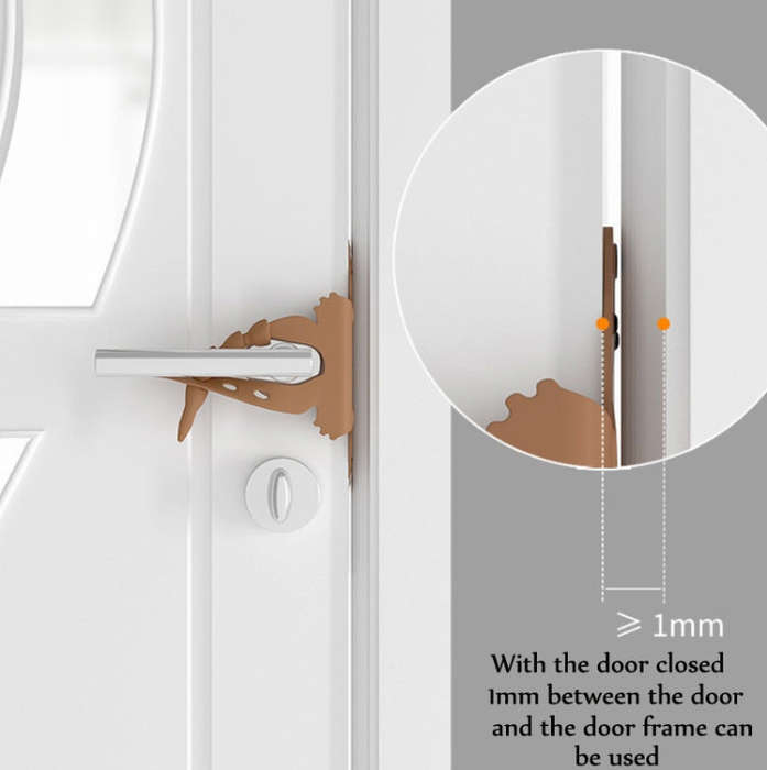 Cartoon Bear Bedroom Door Mute Lock Closed Door Anti-collision Protection Cushion(Green)