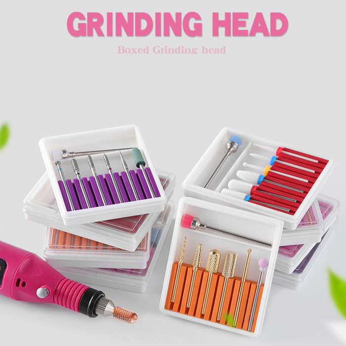 Nail Art Ceramic Tungsten Steel Alloy Grinding Heads Set Grinder Polishing Tool, Color Classifica...