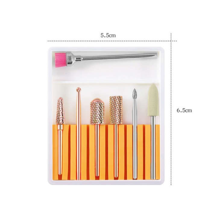 Nail Art Ceramic Tungsten Steel Alloy Grinding Heads Set Grinder Polishing Tool, Color Classifica...