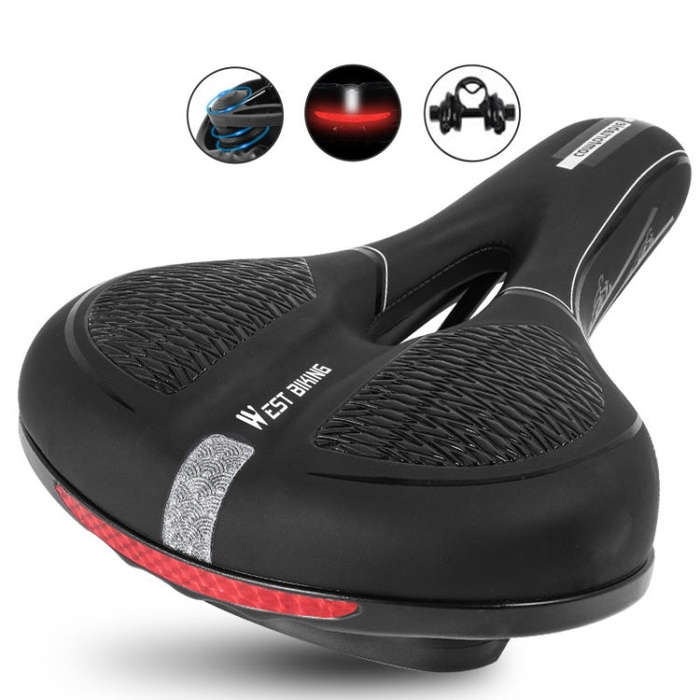 WESTBIKING Mountain Road  Bike Reflective Seat Cushion Soft Comfortable Seat Equipment Accessorie...