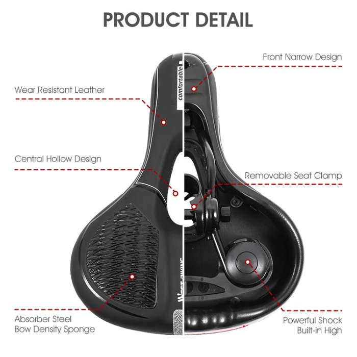 WESTBIKING Mountain Road  Bike Reflective Seat Cushion Soft Comfortable Seat Equipment Accessorie...
