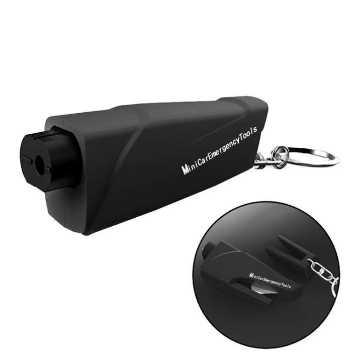 Car Safety Hammer Escapes Trapped Window Broken Device(Black)