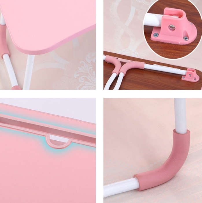 USB Folding Computer Desk With Fan & Lamp, Size: 60x40x28cm(White Maple)