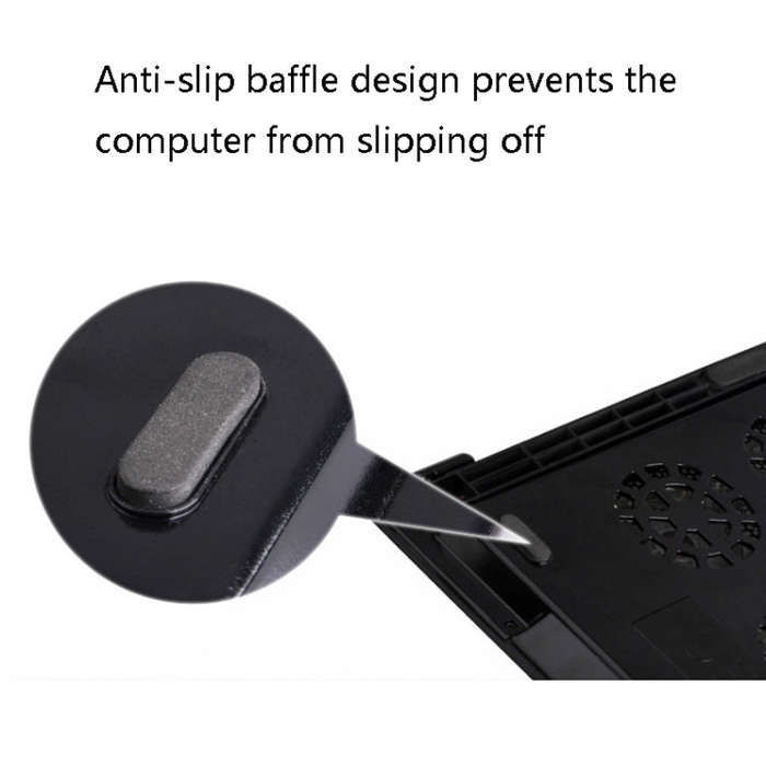 NUOXI M8 Laptop Radiator Multi-Angle Adjustment Six Fan Touch Screen Button Bracket(Black)