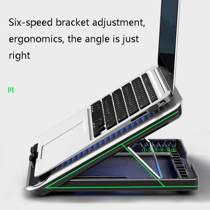 NUOXI Q5 Notebook Radiator Base Computer Aluminum Alloy Plate Pad Fan Bracket(Silver)