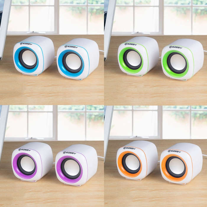 YEEZE A1 Multimedia USB2.0 Desktop Speaker Mini Computer Notebook Speaker(White Green)