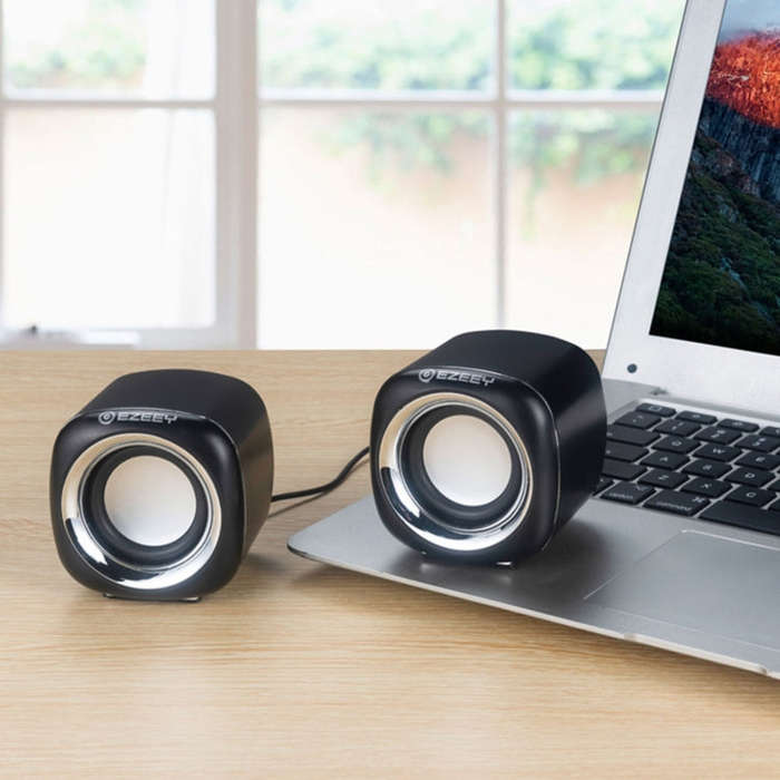 YEEZE A1 Multimedia USB2.0 Desktop Speaker Mini Computer Notebook Speaker(Electroplating Platinum)