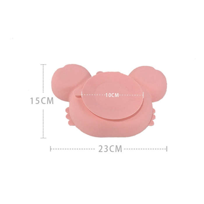 Children One-Piece Full Silicone Table Cartoon Crab Separation Plate(Blue)