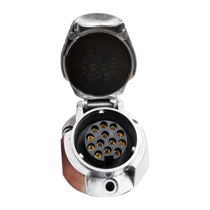 VS1131E 13P 12V Aluminum Alloy Trailer Plug Socket EU Plug