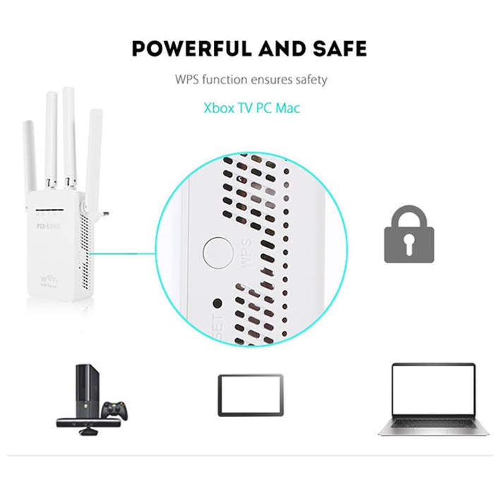 PIX-LINK LV-WR09 300Mbps WiFi Range Extender Repeater Mini Router(US Pulg)