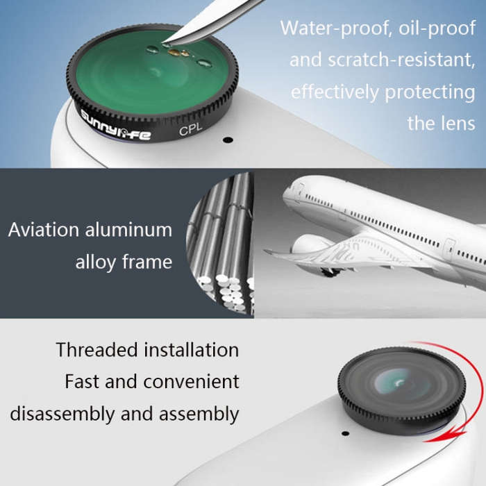 Sunnylife Sports Camera Filter For Insta360 GO 2, Colour: 3 in 1 CPL+ND8+ND16