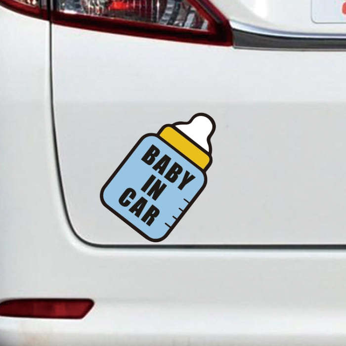 10 PCS There Is A Baby In The Car Stickers Warning Stickers Style: CT203 Baby J Girl Magnetic Sti...