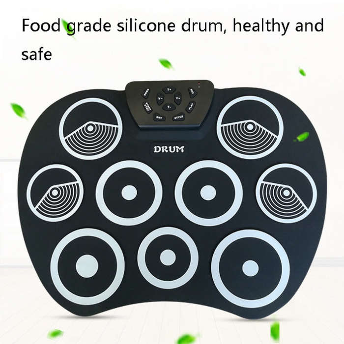 Silicone Folding Portable Hand-Rolled Drum DTX Game Strike Board(G800 Yellow)