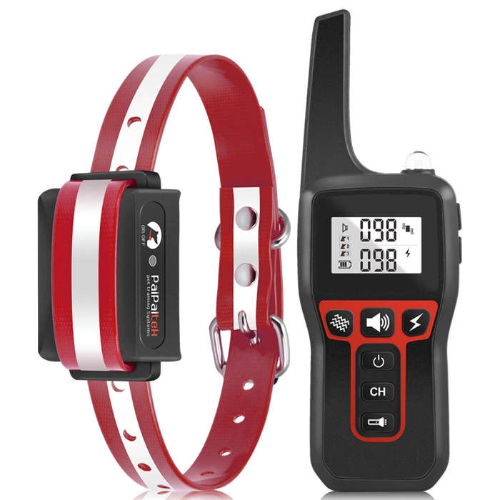 PaiPaitek PD529 Remote Control Training Device Voice Control Anti-Barking Device (Red)