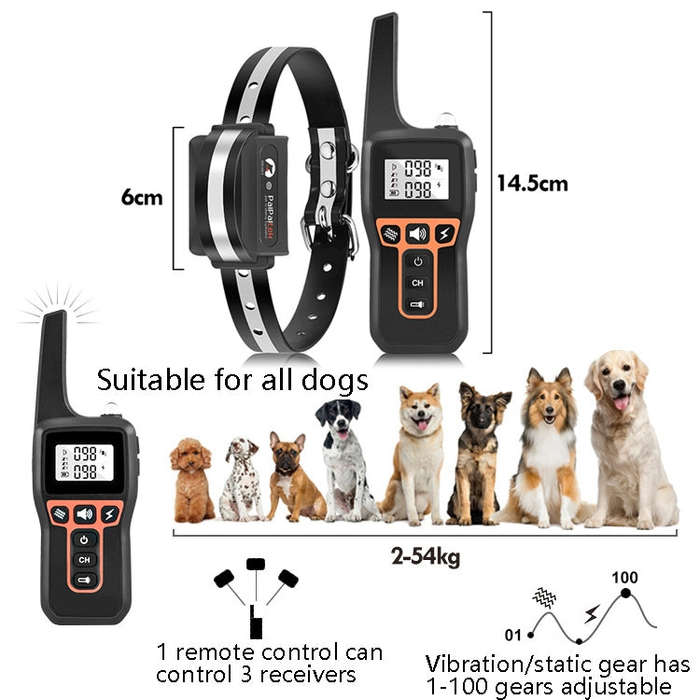 PaiPaitek PD529 Remote Control Training Device Voice Control Anti-Barking Device (Red)