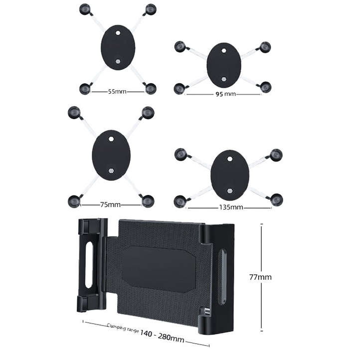 Curved Adhesive Car Instrument Table Bracket Car Mobile Phone Bracket Plastic Clamp Arm Style: Ta...