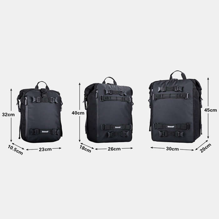 Rhinowalk Multi-Function Motorcycle Rear Seat Bag Combination Rear Shelf Pannier, Colour: Black 10L