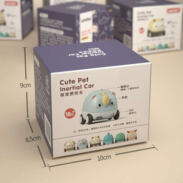 Cartoon Cute Pet Pull Back Car Children Mini Puzzle Inertia Car Toy(Bee)