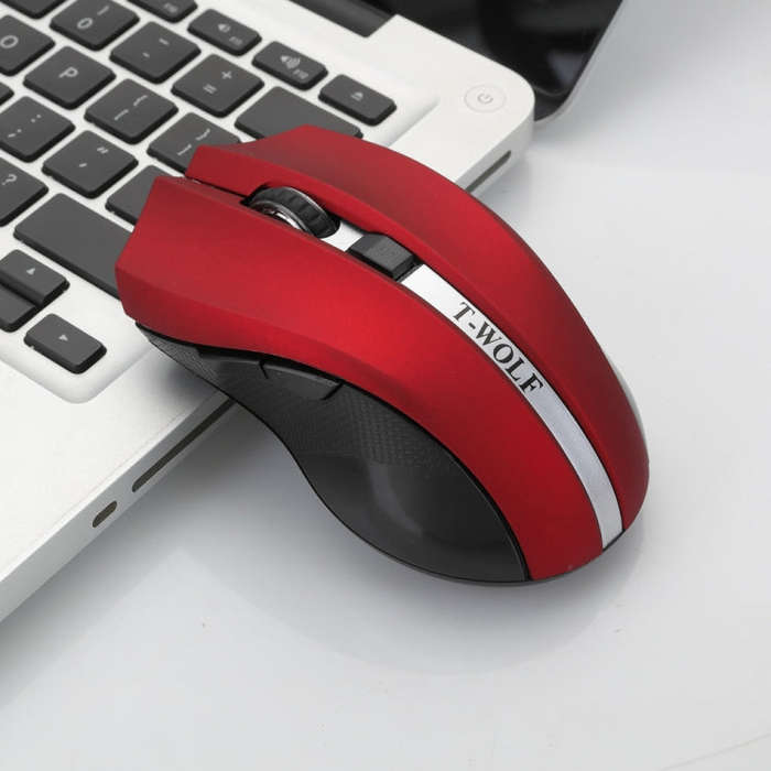 T-WOLF Q5 2.4GHz 5-Buttons 2000 DPI Wireless Mouse Silent And Non-Light Gaming Office Mouse For C...