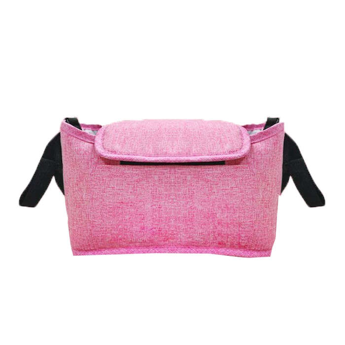 Stroller Storage Hanging Bag Multifunctional Large Capacity Stroller Bag(Linen Powder)