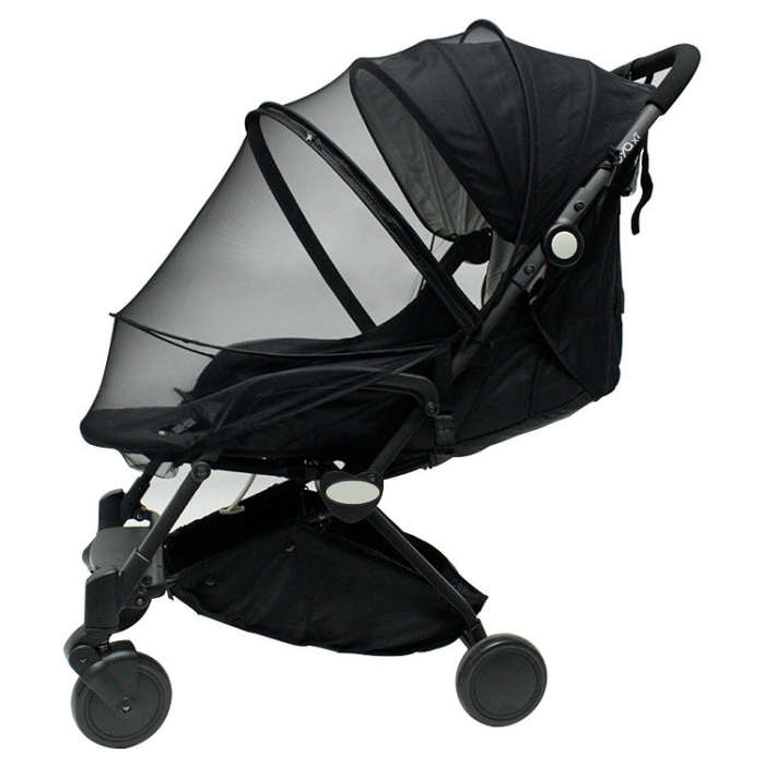 Summer Stroller Mosquito Net Full Cover Multi-Purpose Encrypted Trolley Mosquito Net(Black Net)