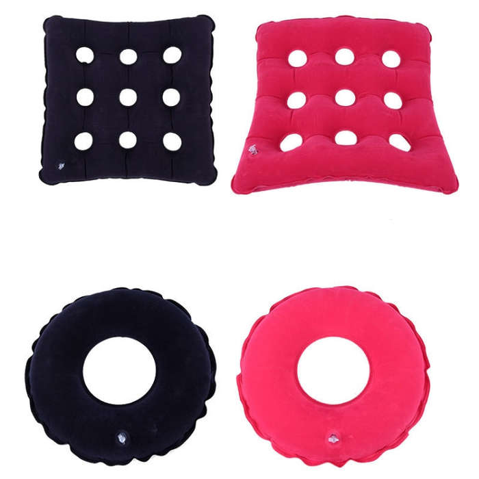 Anti-Decubitus Inflatable Cushion Pregnant Women Elderly Health Care Cushion,Style: Square Blue