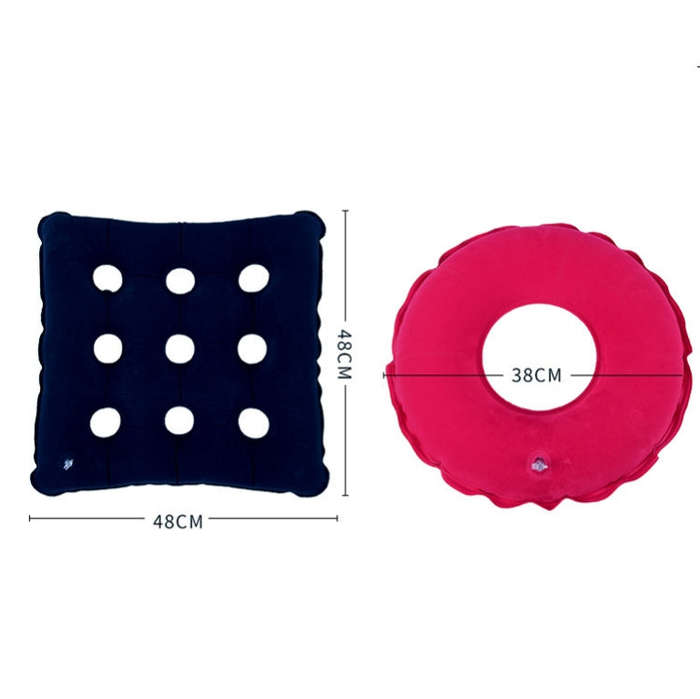 Anti-Decubitus Inflatable Cushion Pregnant Women Elderly Health Care Cushion,Style: Square Blue