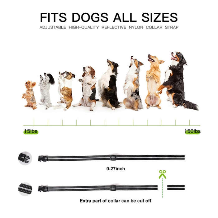 Dog Barking Stopper Sound Vibration Anti-Barking Collar EU Plug(Black)