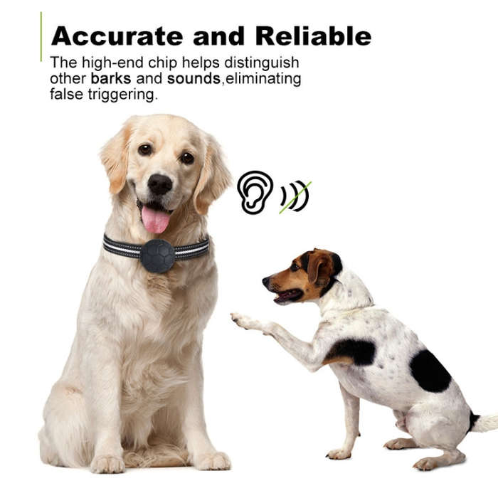 Dog Barking Stopper Sound Vibration Anti-Barking Collar EU Plug(Black)
