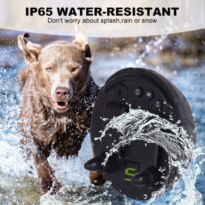 Dog Barking Stopper Sound Vibration Anti-Barking Collar EU Plug(Black)
