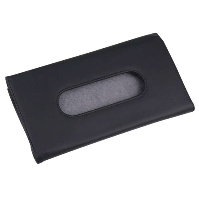 Car Hanging Type Tissue Box Sun Visor Seat Back Sunroof Storage Box(Black Without Tissue)