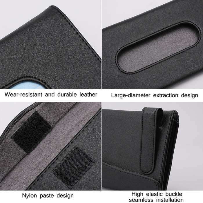 Car Hanging Type Tissue Box Sun Visor Seat Back Sunroof Storage Box(Black With Tissue)