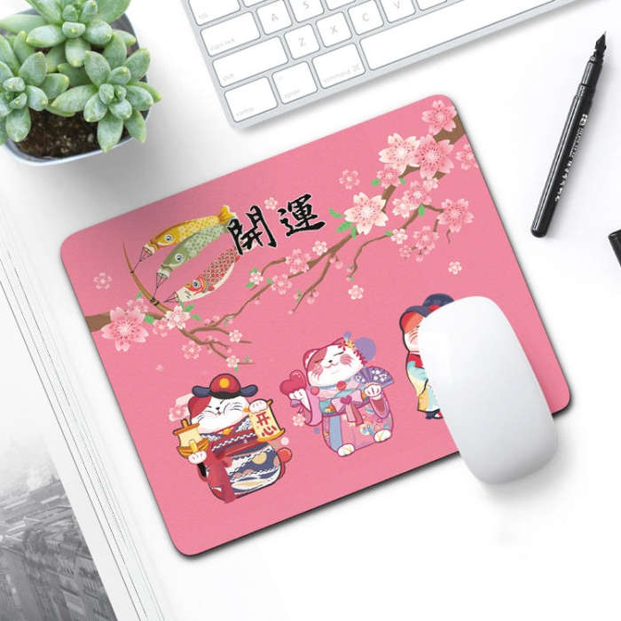 6 PCS Non-Slip Mouse Pad Thick Rubber Mouse Pad, Size: 21 X 26cm(Cherry Cat)