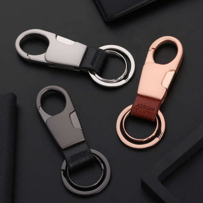 JOBON ZB-028YSK Car Keychain Men Waist Hangs Side Press Keychain(Brown Chrome)