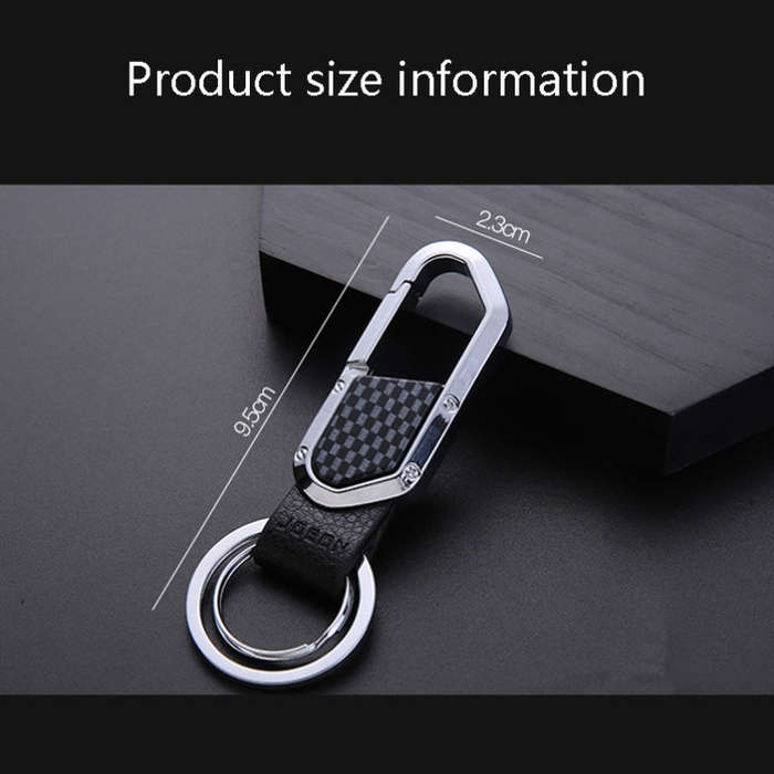 JOBON ZB-106A Business Men Metal Keychain Double Loop Car Pendant Keychain(Brown Chrome)