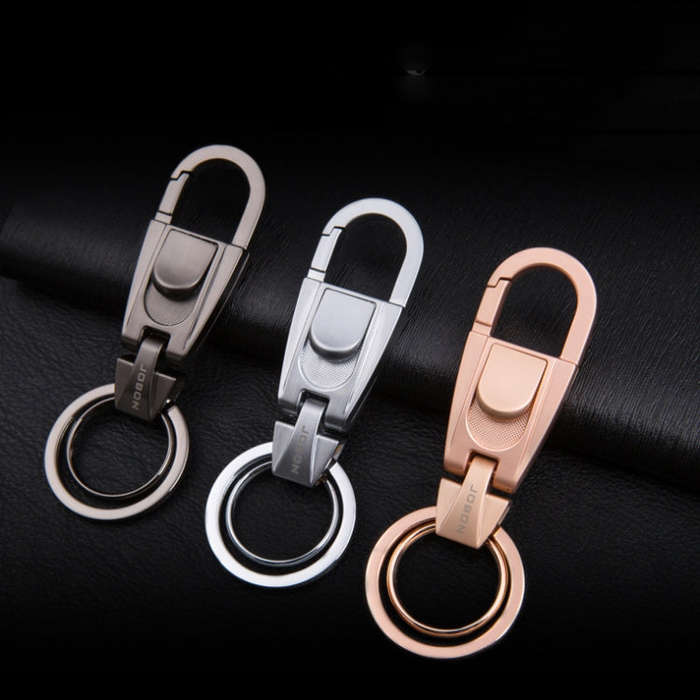 JOBON ZB-071 Men Waist Hang Keychain Simple Car Key Chain Pendant Keychain(Golden)