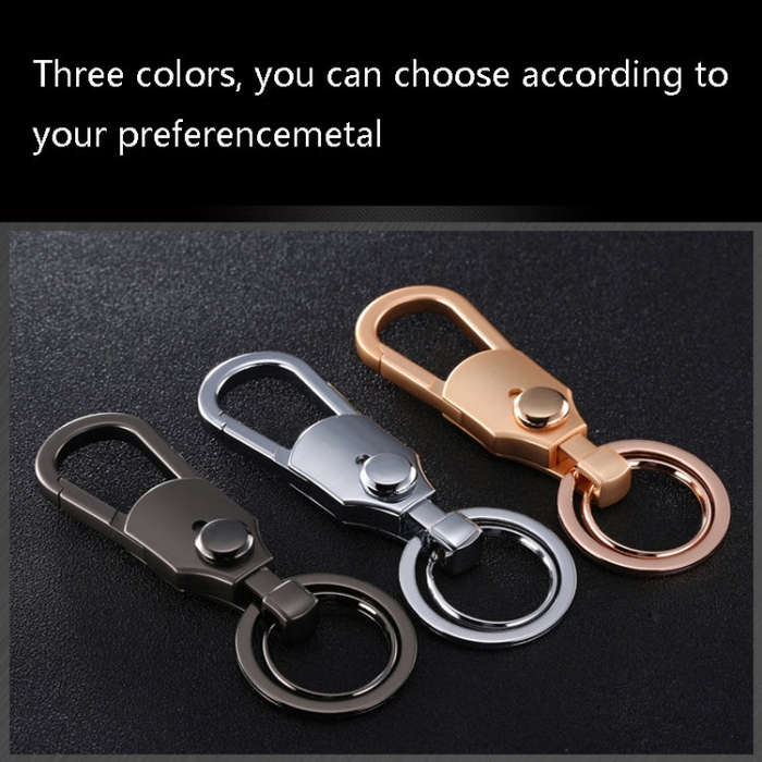JOBON ZB-098 Car Keychain Men Waist Holding Key Pendant Ring(Brown Chrome)