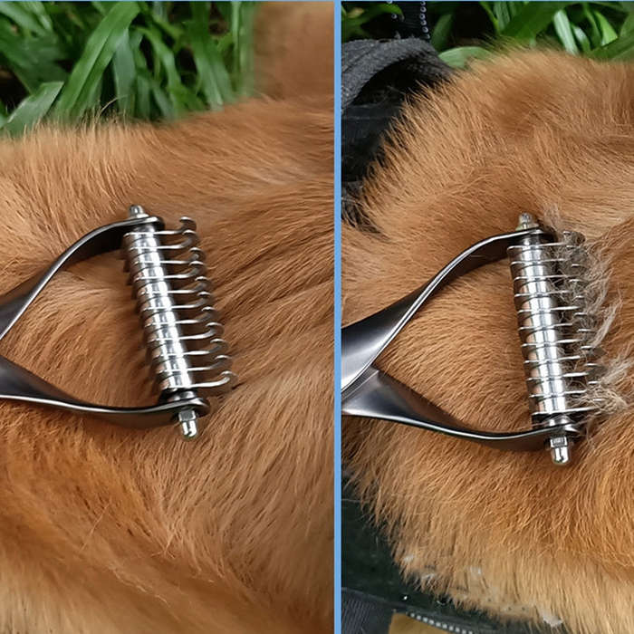 Pet Comb Zinc Alloy Double-Sided Cat Dog Cleaning Beauty Hair Removal Comb, Specification: Silver...