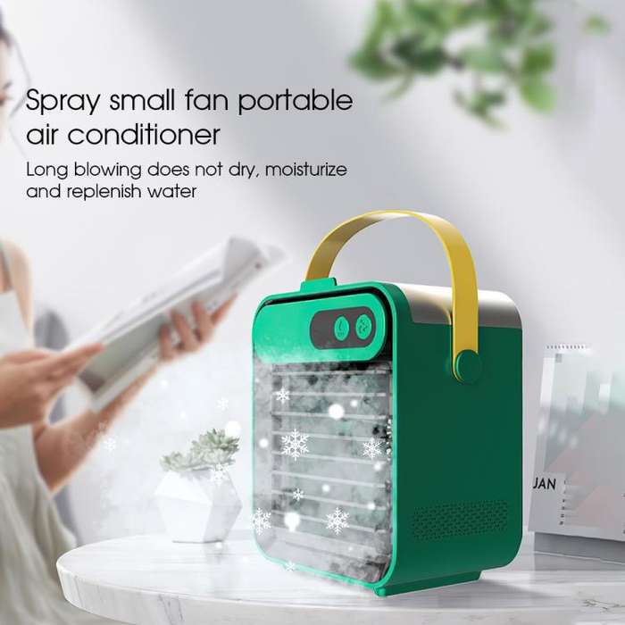 USB Mini Refrigeration And Humidification Air Conditioner Desktop Water-cooled Fan(White)