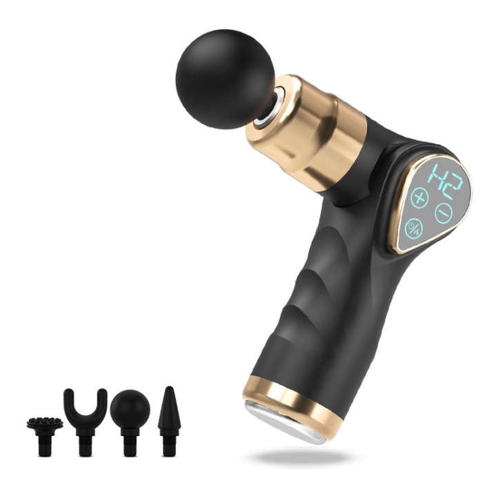 Mini Fascia Gun Small LCD Screen Muscle Massager(018 Black)