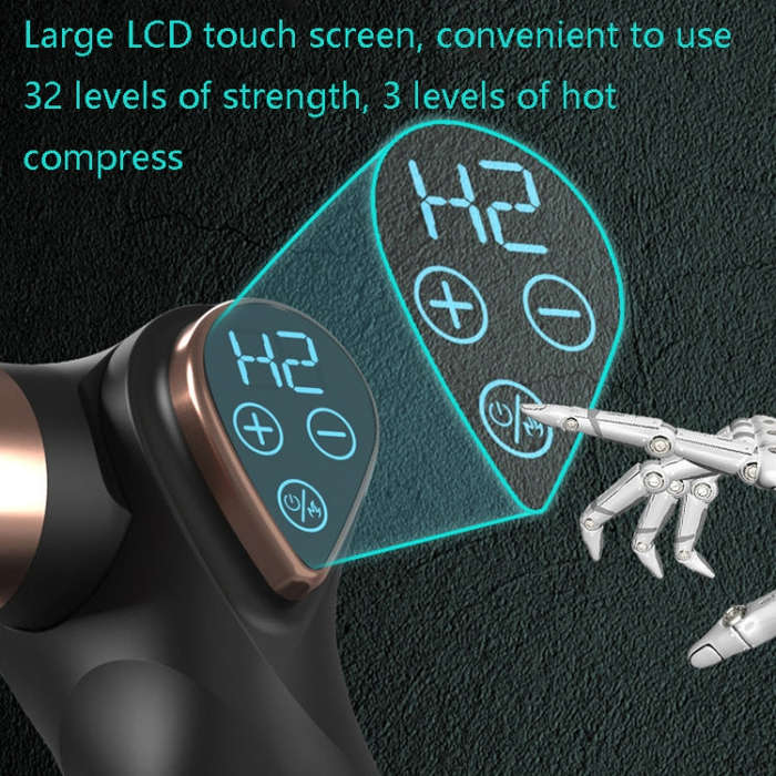 Mini Fascia Gun Small LCD Screen Muscle Massager(018 Black)