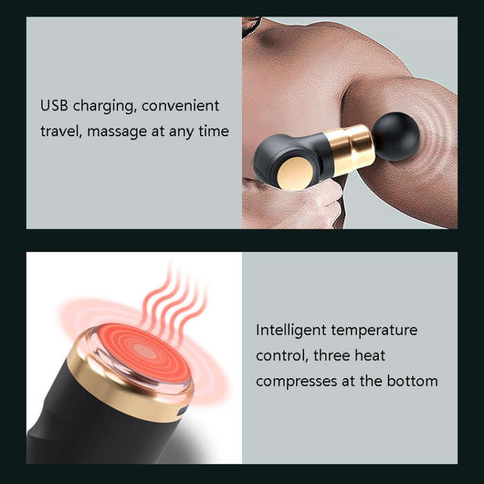 Mini Fascia Gun Small LCD Screen Muscle Massager(018 Black)
