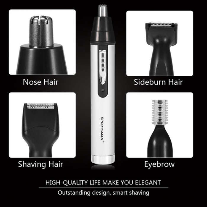 SPORTSMAN SM-418 Electric Mini Shaving Eyebrows Hair Nose Hair Trimmer USB(White)