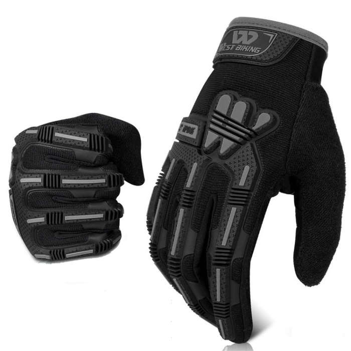 WEST BIKING YP0211208 Riding Gloves Motorcycle Bike Long Finger Non-Slip Touch Screen Gloves, Siz...