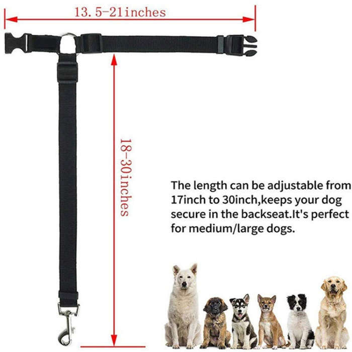 Pet Car Safety Rope Ring Dog Car Seat Belt Rear Seat Traction Rope(Red)