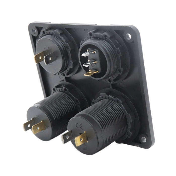 Automobile Motorcycle Ship Modified Universal Dual USB Socket Voltage Measuring Machine Switch 4 ...