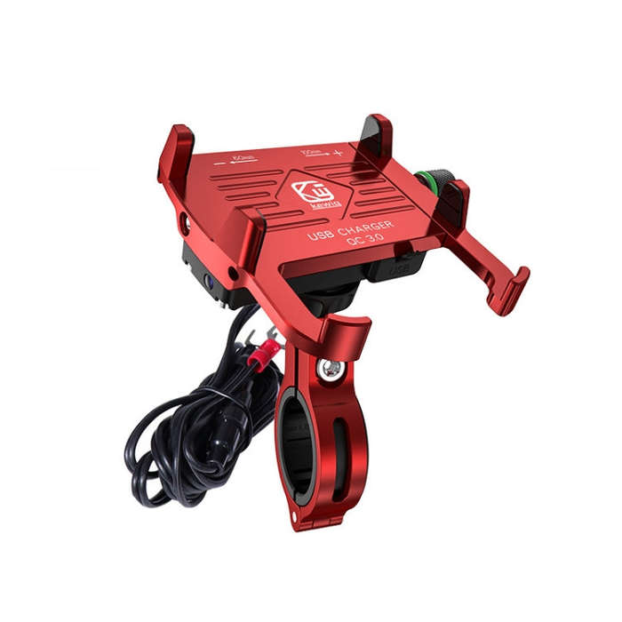 Kewig M6-S 12V Motorcycle Waterproof Aluminum Alloy Mobile Phone Bracket With QC3.0 Fast Charging...