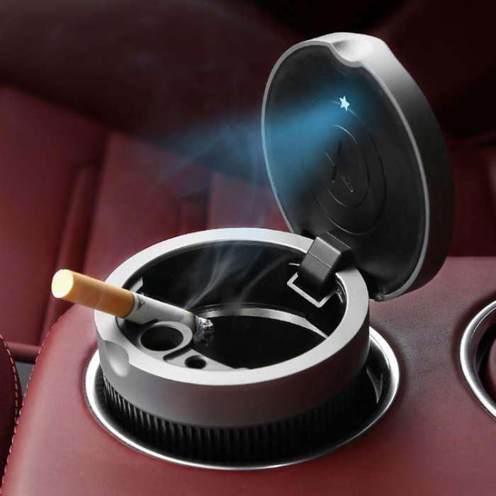 BEN.JACK Ashtray With Cover Personality Multi-Function Universal Car Ashtray(Red)