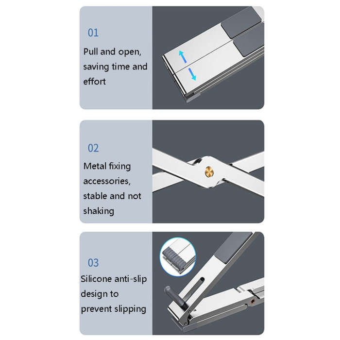 Oatsbasf Z02 Laptop Increasing Cooling Bracket Aluminum Alloy Desktop Adjustable Bracket(Silver)